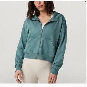 Vuori Halo Modern Full Zip Hoodie Sweater Bluegrass Heather Sz S